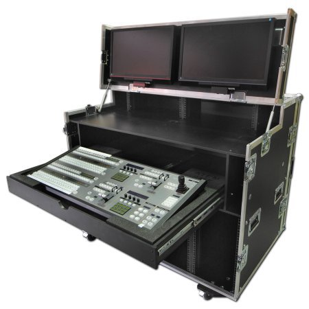 Twin 10u Production Workstation With Pull Out Drawer And TFT Mounting Facilities